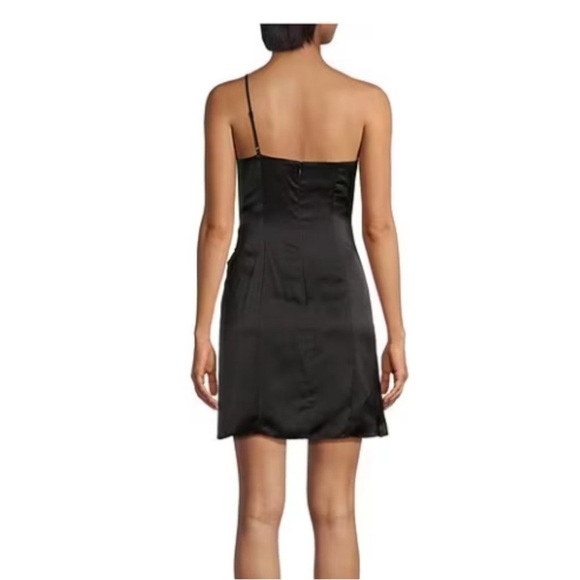Gianni Bini Black Asymmetrical One Shoulder Cocktail Dress - Picture 4 of 8